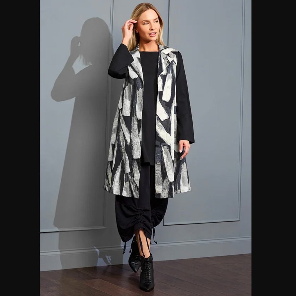 Bryn Walker Marcelina Stretch Jacquard Open Front Vest - Picture 4 of 12